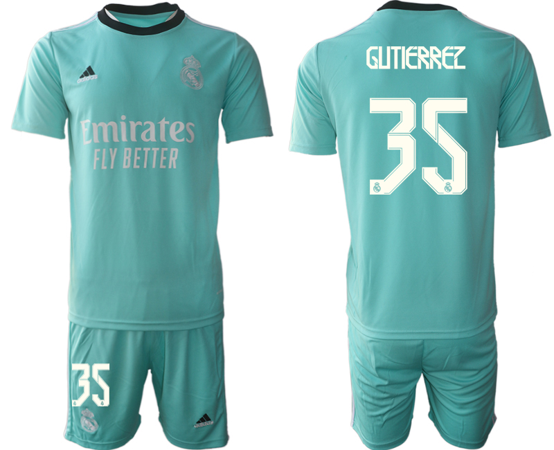 Men 2021-2022 Club Real Madrid second away Light blue #35 Soccer Jersey->real madrid jersey->Soccer Club Jersey